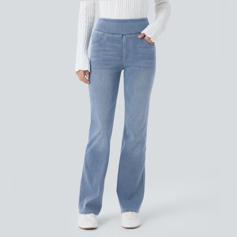NWT Halara Flex™ High Waisted Pockets Washed Casual Bootcut Jeans
